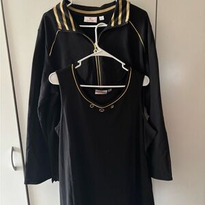 Quacker Factory Black and Gold Jacket with matching tank top